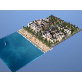 Beach Town 3D model